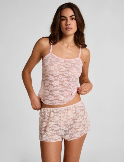 Hunkemöller Short Allover Lace Pink M