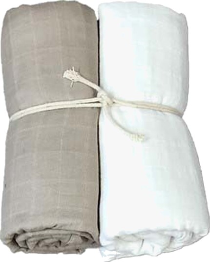 MiniDreams Musselinteppe 2-pack Hvit/Sand