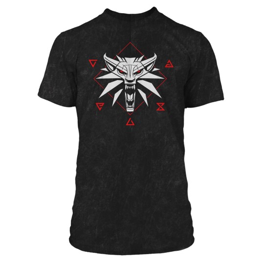 The Witcher T-skjorte Wolf Signs - M - Voksen - 100% bomull