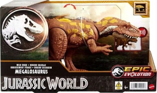 Mattel Jurassic World Wild Roar Megalosaurus Dinosaurfigur Med Lyd 30 cm