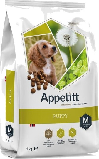 Appetitt Tørrfôr til Valp Medium 12 kg - Uten Korn
