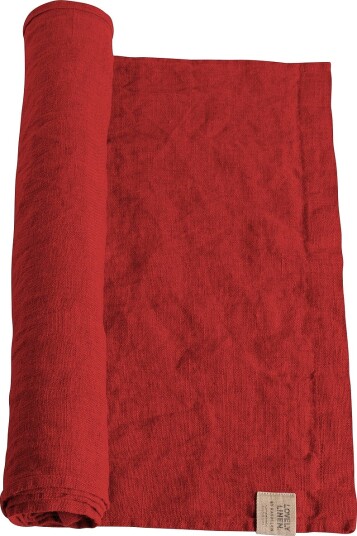 Lovely Linen Løper Lovely i vasket lin Rød