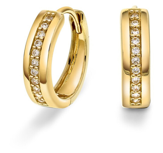 Pan Jewelry, Øreringer i 585 gult gull med zirkonia