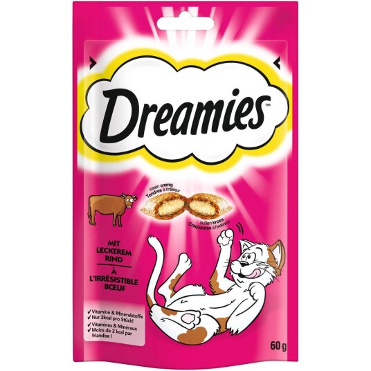 Dreamies Kattesnacks med Oksekjøtt 60 g - Kattemat for Voksne Katter Dreamies Kattesnacks med Oksekjøtt 60 g - Kattemat for Voksne Katter