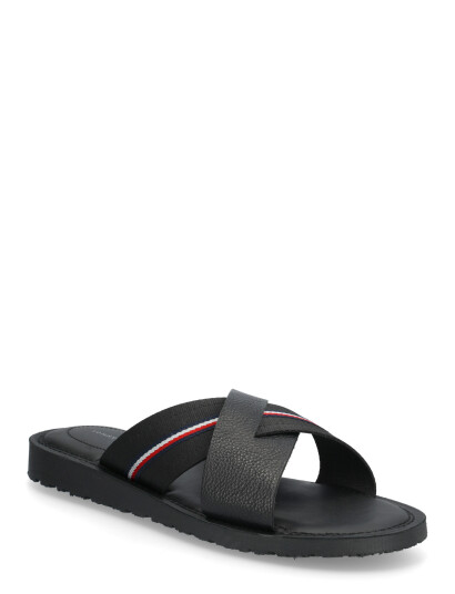 Tommy Hilfiger Core Hilfiger Lth Criss C Sandal - Black - 43