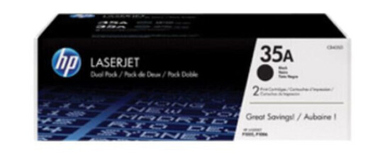 LASERJET 35A BLACK TONER, (2) DUAL-PACK