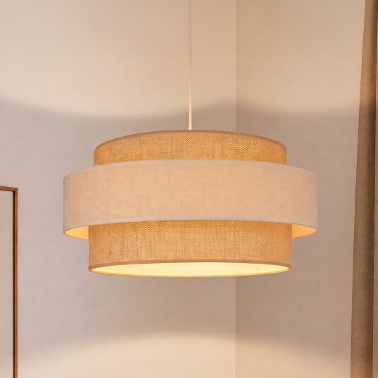 Hengelampe Duolla Space Beige Soverom Stoff / Tekstil Ungdommelig 23 Beige