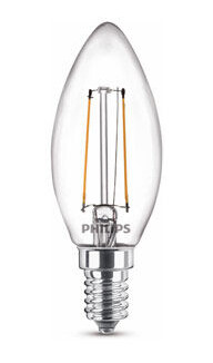 E14 Philips LED Classic E14 LED-lyspærer 2W (25W) (Lys, Klart) E14 Philips LED Classic E14 LED-lyspærer 2W (25W) (Lys, Klart)