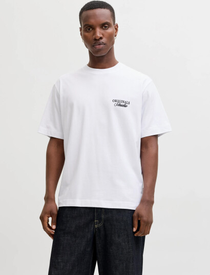 Jack & Jones Jornorrebro Typo Tee Ss Crew Neck Noos   White   XL