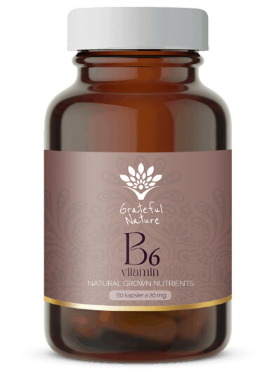 Grateful Nature B6 vitamin Natural Grown Nutrients 60 kapsler for 1-2 mnd Grateful Nature B6 vitamin Natural Grown Nutrients 60 kapsler for 1-2 mnd