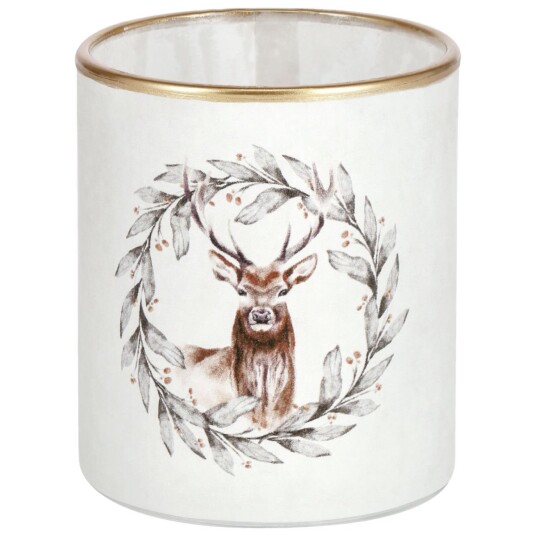 VEGA Telysholder Benno; 8x9 cm (ØxH); Beige/Gullfarge; 2 Stykk / Forpakning