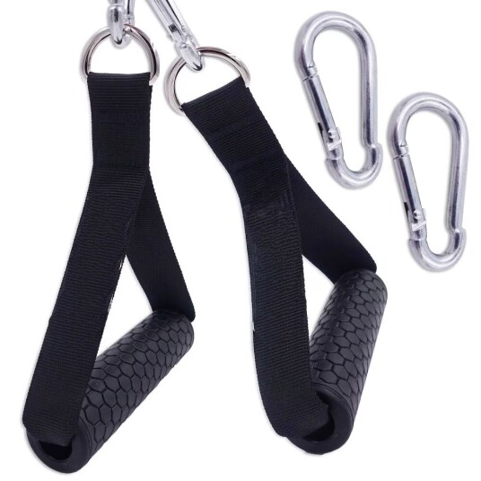 INF 2-pakke motstandsbåndhåndtak Treningsbåndhåndtak for pull-up-trening Sort
