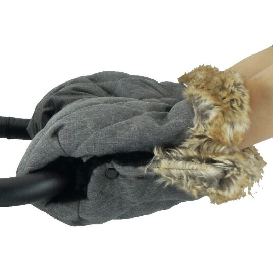 Håndvarmer Bozz  Grey Melange Squares Fur