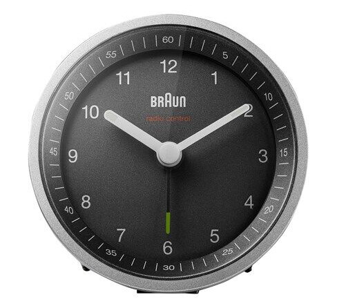 Braun BC07 - alarm clock - round - quartz - desktop - silver/black
