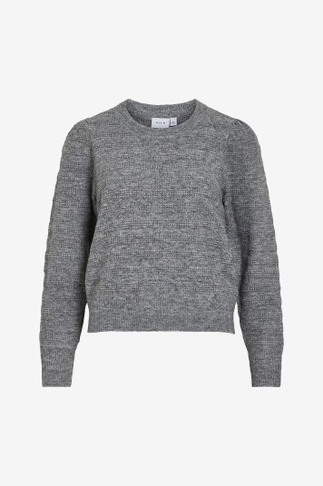 Vila Pullover viJayla O neck L/S Knit Top Grå