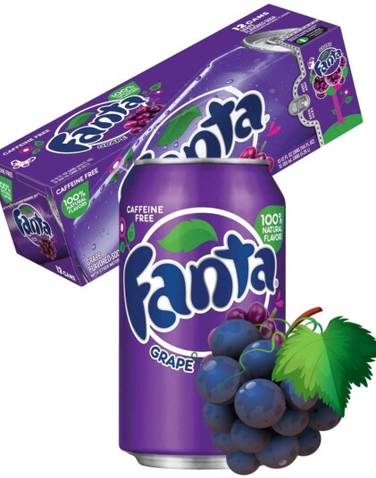 12 stk Fanta Grape 355 ml Hel Eske USA Import
