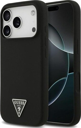 GUESS Silicone Triangle Logo MagSafe Case for iPhone 17 Pro Max - Black