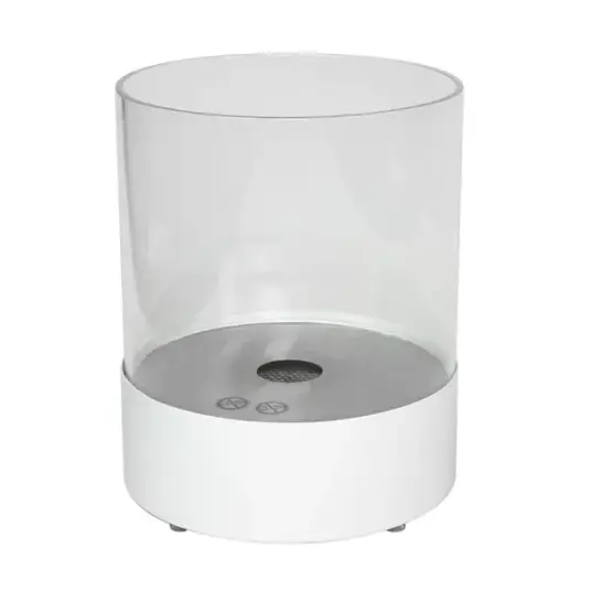 Scandiflames Southwark bord biopeis Hvit med glass Hvit