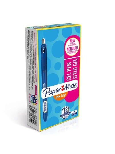 Paper Mate InkJoy Gel Pens  Medium Point 0.7mm  Dark Blå Ink  12 Count