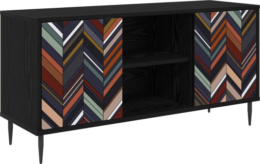 vidaXL TV skap OMMEN 102 x 33 x 51 cm Svart eik Konstruert tre