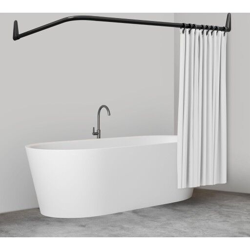 Van Der P Erica2000 dusjforhengstang 70x160 cm svart Sort