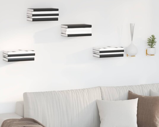 vidaXL Flytende hylle med hylle 8 pcs Sennepsgul 6 x 10,8 x 6,6 cm