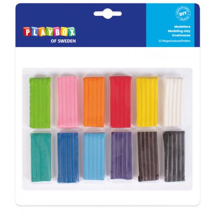 Playbox leire/Modelleire Ass farger 20g 12 stk