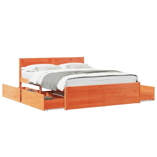  Sengeramme uten madrass brun 150x200 cm heltre furu 8721102672453