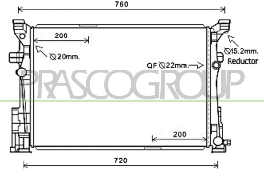 PRASCO ME328R002 Radiator motorkjøling