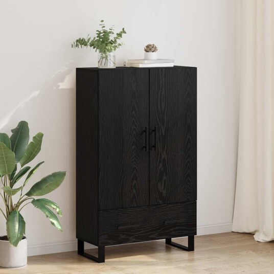  Høyskap med skuff Svart Eik 69,5 x 30 x 115 cm Konstruert tre