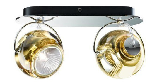 Fabbian Beluga Vegg- & Taklampe Dobbelt Gul