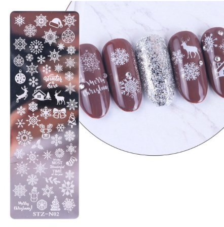 Nailart stempelplateNailstempel julemotiverjulepynt