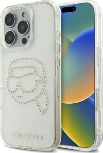 Karl Lagerfeld Gjennomsiktig Hardcase til iPhone 16 Pro Max med Rhinestones