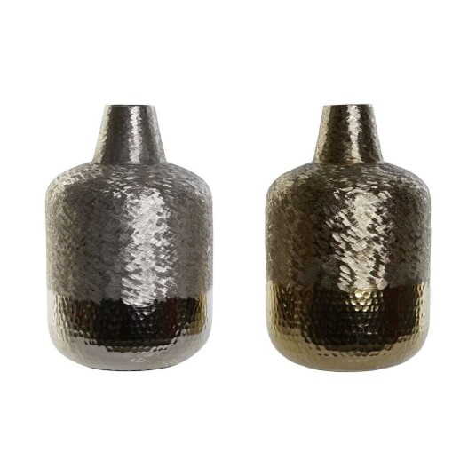 Dkd Home Decor Vase Dkd Home Decor Gyllen Sølv Aluminium Moderne 22 X 22 X 33 Cm (2 Enheter)