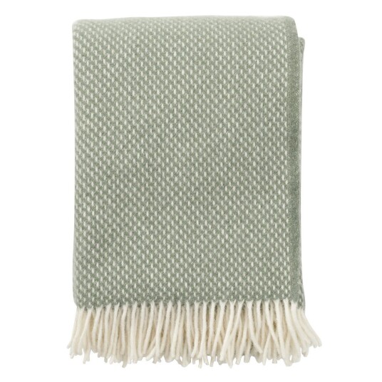 Klippan Yllefabrik Preppy pledd Dusty green