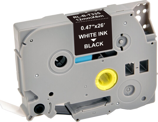 TB TZE-335 P-Touch Tape Hvit på Sort 12mm (8m) erstatter Brother TZE-335
