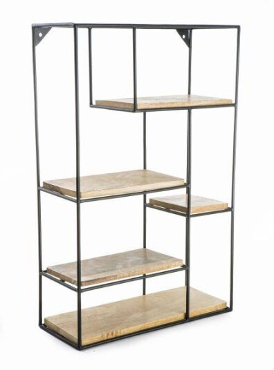 DEMO - Hylle 5 rom jern/tre 61x39x15cm