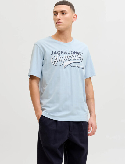 Jack & Jones Jjelogo Tee Ss O Neck 2 Col Ss26 Sn   Blue   L