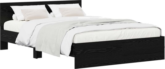 vidaXL Sengestamme med hodegatt Svart eik 120 x 200 cm Konstruert tre