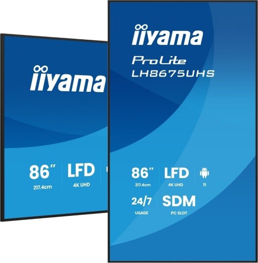 iiyama LH8675UHS-B2AG 86" skiltdisplay svart