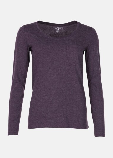 Denim Factory Pocket Ls Tee W Plum Melange 36 T-Shirts Denim Factory Pocket Ls Tee W Plum Melange 36 T-Shirts
