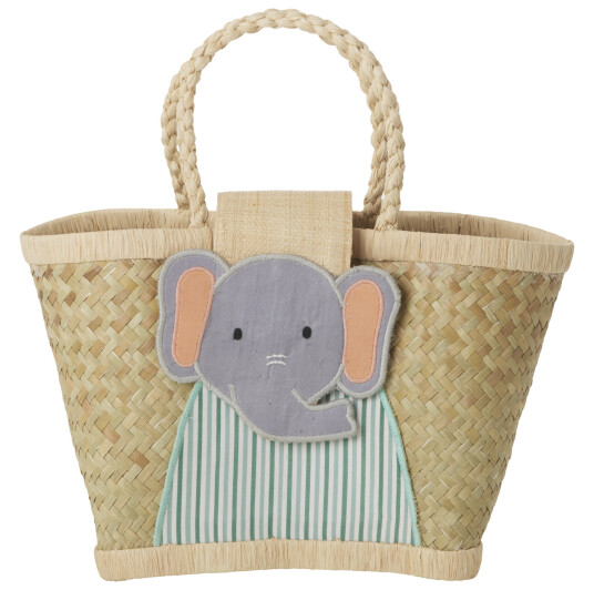 Rice Raffia Kids Bag with Elephant Closing KIBAG-ELEP Rice Raffia Kids Bag with Elephant Closing KIBAG-ELEP