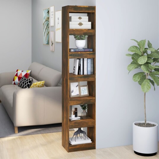 vidaXL Bokhylle/romdeler r?kt eik 40x30x198 cm vidaXL Bokhylle/romdeler r?kt eik 40x30x198 cm