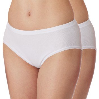 Schiesser Truser 2P Original Classics Fine Rib Hipster Hvit bomull 38 Dame