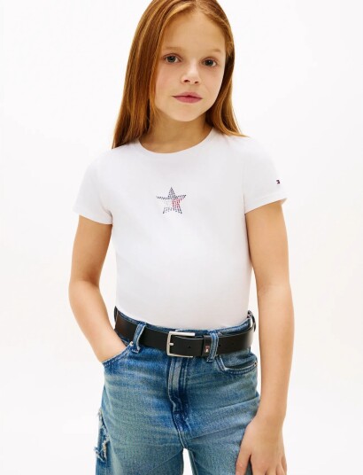 Tommy Hilfiger Star Flag Tee Ss White 140