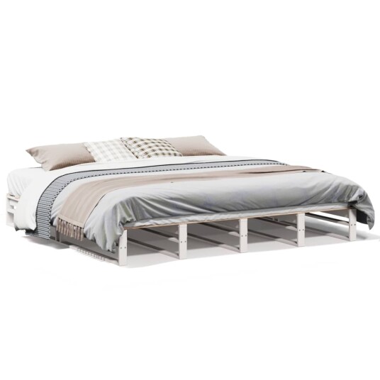  Sengeramme uten madrass hvit 180x200 cm heltre furu 8721102947087