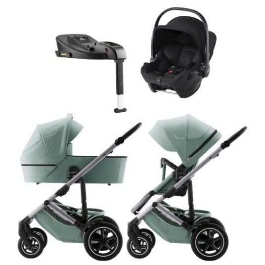 Britax Barnevogn Smile 5Z inkl. Liggedel Bilstol og Base Jade Green