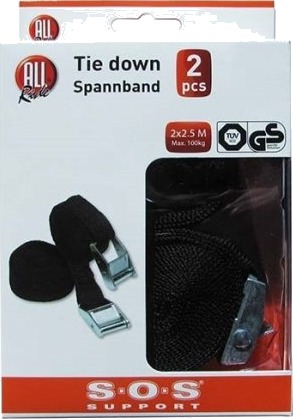 Allride Sos Support Bagagerem 2 X 2,5M 100Kg Sort, Allride Sos Support Bagagerem 2 X 2,5M 100Kg Sort,