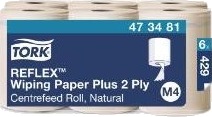 Tork Pussetøyrull Reflex™ Advanced M4 2 Lags Natur 429 Ark 6 Ruller 473481
