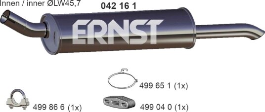 Bakre eksospotte ERNST 042161